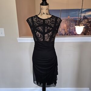 Chic Black Lace Mini Dress